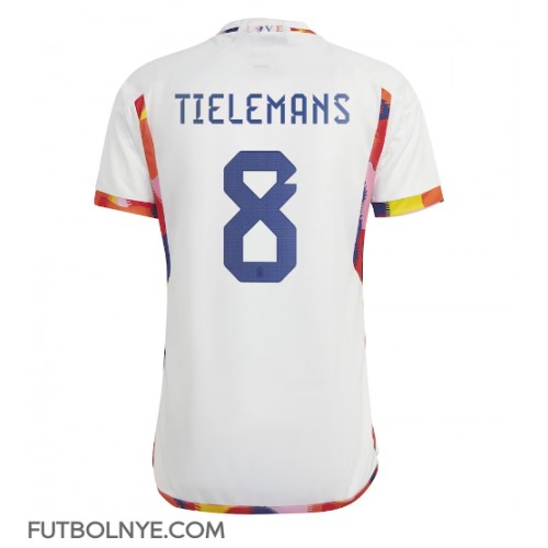 Camiseta Bélgica Youri Tielemans #8 Visitante Equipación Mundial 2022 manga corta